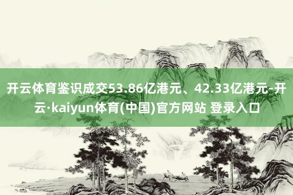 开云体育鉴识成交53.86亿港元、42.33亿港元-开云·kaiyun体育(中国)官方网站 登录入口