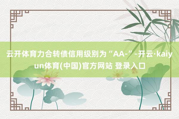 云开体育力合转债信用级别为“AA-”-开云·kaiyun体育(中国)官方网站 登录入口