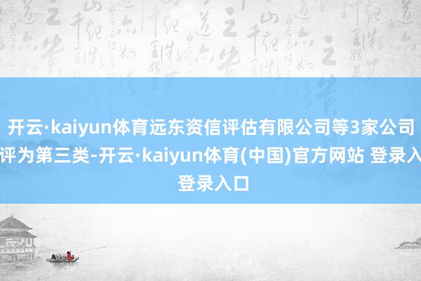 开云·kaiyun体育远东资信评估有限公司等3家公司被评为第三类-开云·kaiyun体育(中国)官方网站 登录入口